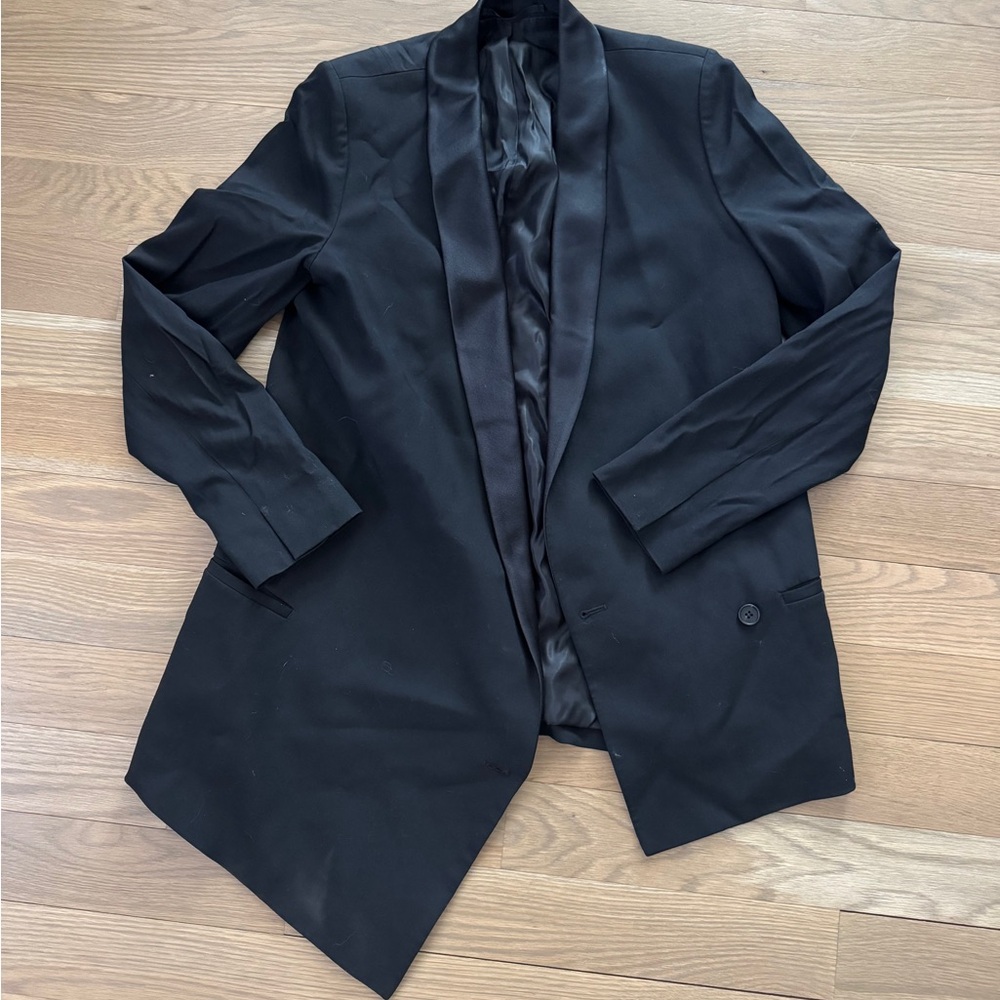 All Saints Black Satin Lapel Blazer - Size 6 - EUC